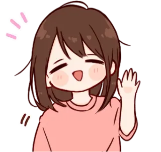 👋 anime, cute, waving, girl, greeting, friendly telegram sticker