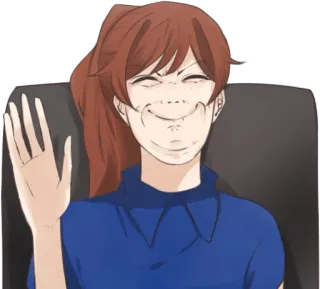 🙃 женщина, мультфильм, смешно, странный, лицо, анимация telegram sticker