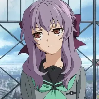 😒 Shinoa Hiiragi Seraph of the End anime, character, manga, shinoa hiiragi, seraph of the end telegram sticker