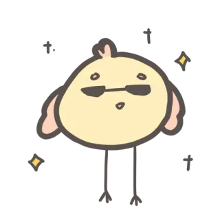 😎 Huhn, Sonnenbrille, cool, Emoji, Tier, Cartoon, süß telegram sticker