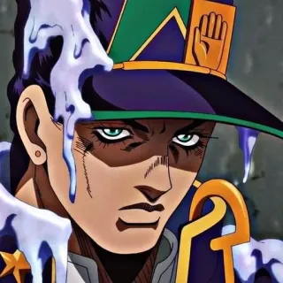 😐 Jotaro Kujo JoJo's Bizarre Adventure 애니메이션, 만화, 죠타로, 죠죠의 기묘한 모험, 캐릭터, 일러스트 telegram sticker