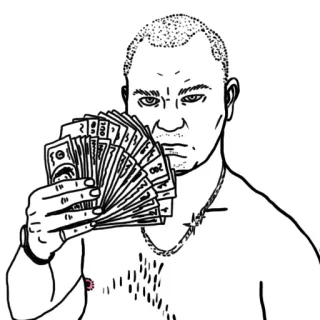 💵 Geld, Bargeld, Reichtum, Finanzen, Mann telegram sticker