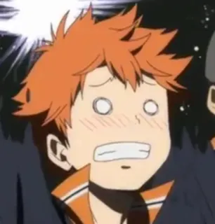 🤡 Hinata Haikyuu!! Anime, Postać, Wyraz, Zszokowany, Kreskówka telegram sticker