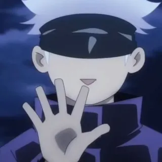 🛑 Gojo Satoru Jujutsu Kaisen Аниме, Годжо Сатору, Jujutsu Kaisen, Персонаж, Повязка, Волна whatsapp sticker