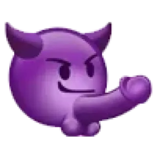 😈 Emoji, Teufel, Beleidigend, Geste, Unfreundlich, Lila telegram sticker