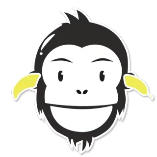 😘 aap, banaan, cartoon, dier, grappig, schattig, sticker telegram sticker