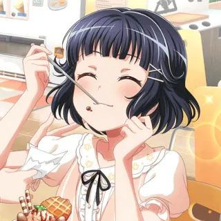 😋 Chica anime, Postre, Feliz, Lindo, Comiendo, Comida telegram sticker