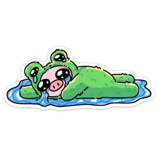 😭 frog, crying, sad, cartoon, animal, emotional telegram sticker