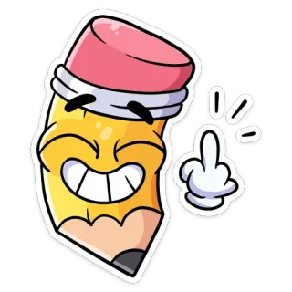 🖕 pensil, kartun, jari tengah, menyinggung, gestur whatsapp sticker