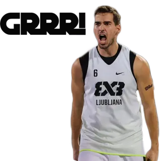 😤 LJUBLJANA basketbal, sport, atleet, 3x3 basketbal, Ljubljana, speler telegram sticker