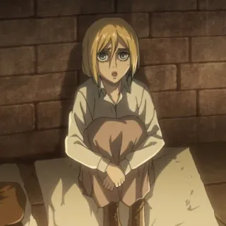 🤲 Historia Reiss Attack on Titan Anime, Mangá, Ataque dos Titãs, Historia Reiss, Personagem, Garota Anime whatsapp sticker