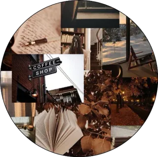 🖤 COFFEE SHOP café, boutique, livres, lecture, esthétique, café, littérature, cosy telegram sticker