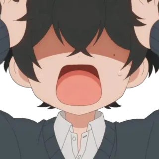 😮 anime, urlo, ragazzo, scioccato, arrabbiato telegram sticker