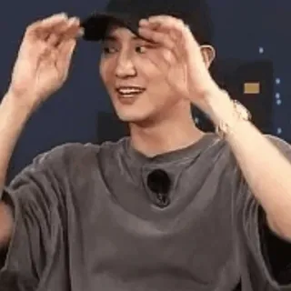 📀 man, person, korean, cap, smiling telegram sticker