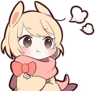 😤 兔子, 卡通, 动漫, 卡哇伊, 可爱, 围巾, 表情, 动物 telegram sticker