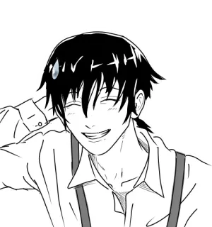 😅 anime, manga, kartun, karakter, tersenyum, ramah telegram sticker