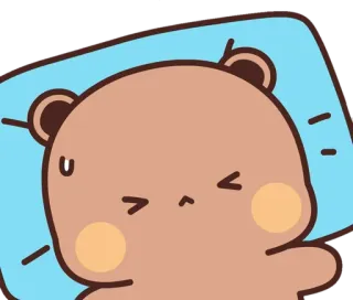 😰 медведь, милый, каваий, сонный, мультик, животное, наклейка telegram sticker