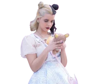 😍 Melanie Martinez певица, Мелани Мартинес, плюшевый мишка, музыка telegram sticker