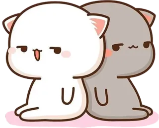 ❤️ kucing, lucu, kartun, kawaii, stiker telegram sticker