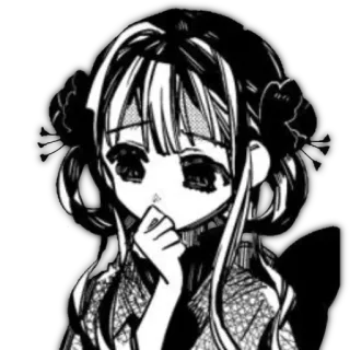 🤭 Yashiro Nene Toilet-bound Hanako-kun Anime, Mangá, Fofo, Garota, Triste, Preto e branco telegram sticker