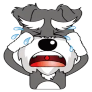 😥 perro, llorando, triste, emocional, dibujo, cachorro, lágrimas telegram sticker