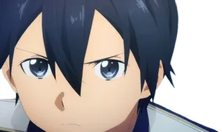 😕 Kirito Sword Art Online anime, sword art online, kirito, anime character, manga, japanese animation telegram sticker