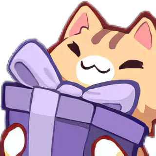👍 gato, regalo, presente, animal, lazo, lindo whatsapp sticker