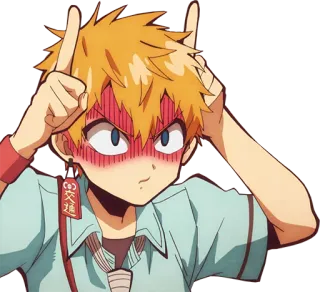 👹 Anime, En colère, Garçon, Rouge, Cornes telegram sticker