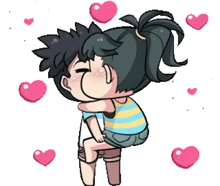 🎈 love, couple, cute, hugging, affection, cartoon telegram sticker