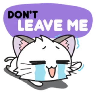 😭 DON'T LEAVE ME gato, triste, chorando, implorando, anime, desenho animado, emocional whatsapp sticker