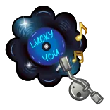 ๐ LUCKY YOU vinyl, record, music, lucky, notes, player, audio whatsapp sticker