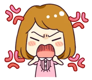 😤 angry, cartoon, emotion, frustrated, upset, irritated whatsapp sticker