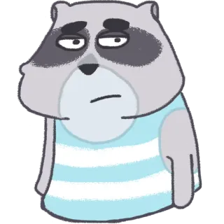 😕 raccoon, cartoon, animal, sticker telegram sticker