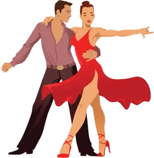 💃 danse, couple, robe rouge, danse latine, danse de salon, romance, passion telegram sticker