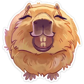 😁 капибара, грызун, животное, милый, счастливый telegram sticker