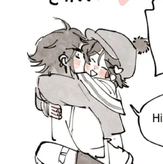 🩹 Hi câlin, amitié, dessin animé, mignon, chaleureux, amour telegram sticker