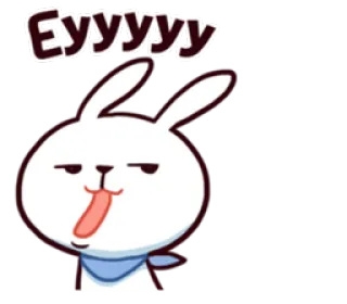 😌 Eyyyyy Hase, Kaninchen, Cartoon, Süß, Tier, Ausdruck telegram sticker