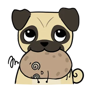 🐶 Hund, Mops, Tier, süß, Cartoon, Haustier telegram sticker