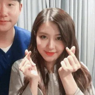 🌸 donna, ragazza, kpop, amore, cuore, cuore con le dita whatsapp sticker