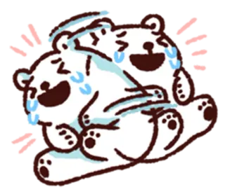 😂 북극곰, 귀여운, 울음, 웃긴, 만화, 동물 telegram sticker