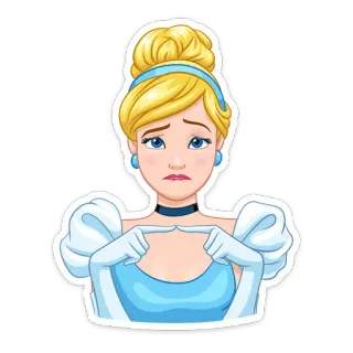 🥺 Cinderella cenicienta, princesa, dibujos animados, disney, personaje, triste, emoción whatsapp sticker