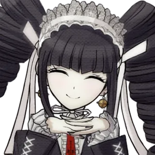 😊 Celestia Ludenberg Danganronpa anime, game, gothic, nụ cười, tóc đen telegram sticker