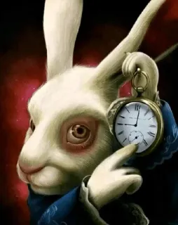 🌟 White Rabbit Alice's Adventures in Wonderland whatsapp sticker
