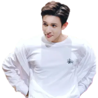 😜 persona, uomo, coreano, asiatico, maniche lunghe, stussy telegram sticker