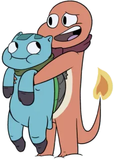 ☺️ Charmander, Bulbasaur pokemon, Cartoon, süß, freundlich whatsapp sticker