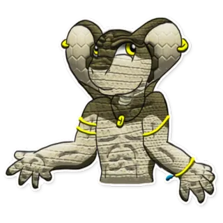 🙄 cobra, cobra, animal, réptil, desenho animado, antropomórfico, peludo, personagem telegram sticker