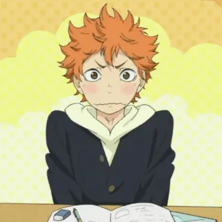 🌙 Hinata Shoyo Haikyu!! anime, menino, personagem, haikyuu, hinata, mangá, escola telegram sticker