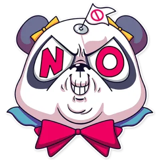 🚫 NO Панда, Мультфильм, Нет, Отказ, Отрицание, Негатив whatsapp sticker