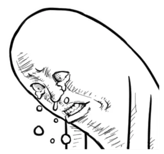 😭 ร้องไห้, เศร้า, อารมณ์, ภาพวาด, สเก็ตช์, น้ำตา telegram sticker