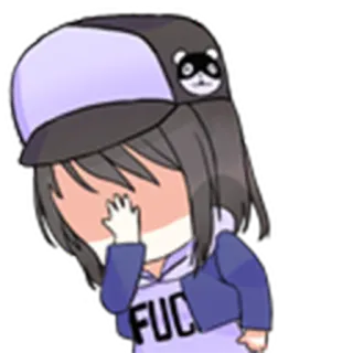 🙁 FUCK アニメガール, 不快, 漫画, 汚い言葉, ティーン whatsapp sticker